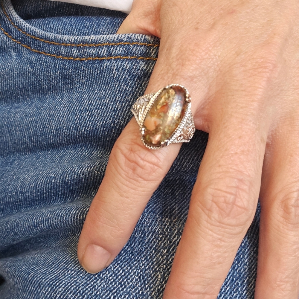 Fire Opal Matrix Ring - Picture 6 of 6